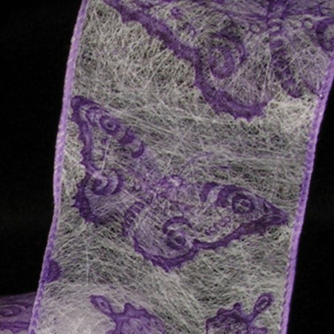 The Ribbon People White Lace and Lavender Butterfly Wired Craft Ribbon 0.09" x 40 Yards